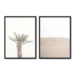 Set de 2 cuadros 128, marco negro, 30x40 cm