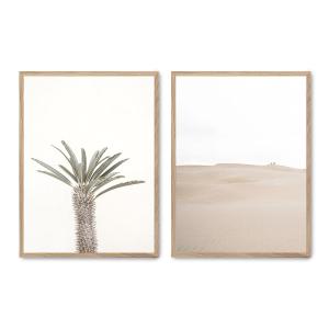 Set de 2 cuadros 128, marco roble, 50x70 cm
