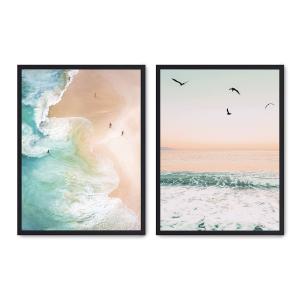 Set de 2 cuadros 142, marco negro, 50x70 cm