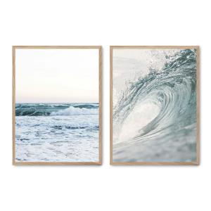 Set de 2 cuadros 148, marco roble, 50x70 cm