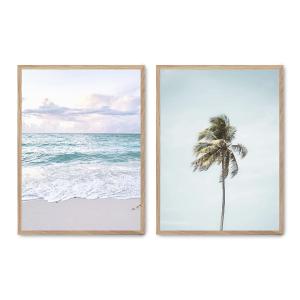 Set de 2 cuadros 149, marco roble, 50x70 cm