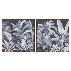 Set de 2 cuadros blanco de madera 80x4x80cm