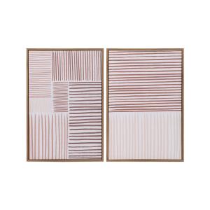 Set de 2 cuadros marron de madera 43x2,5x63cm