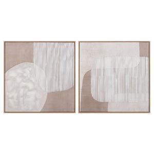 Set de 2 cuadros marron de madera 83x4x83cm