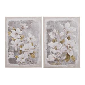 Set de 2 lienzos natural de madera 50x3x70cm