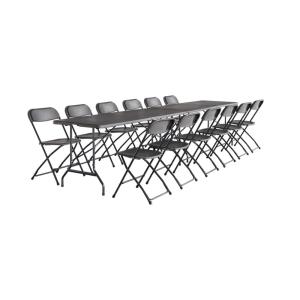 Set de 2 mesas   12 sillas plegables portátiles para evento…