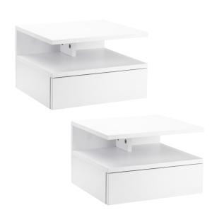 Set de 2 mesitas de noche 35x32x22.5 cm blanco