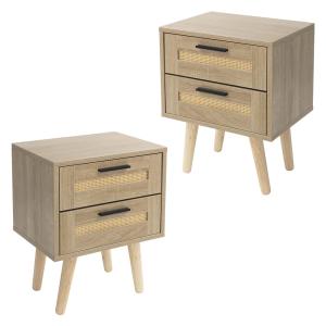 Set de 2 mesitas de noche con 2 cajones 40x50,5x30 cm estil…