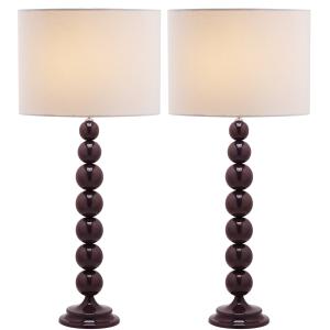Set de 2 metal lámparas de mesa en morado oscuro
