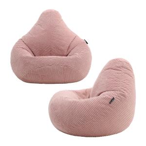 Set de 2 pufs infantil reclinable de pana rosa amanecer