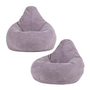 Set de 2 pufs infantil reclinable de pana violeta