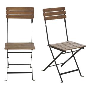 Set de 2 sillas de exterior de maderea de acacia maciza y m…