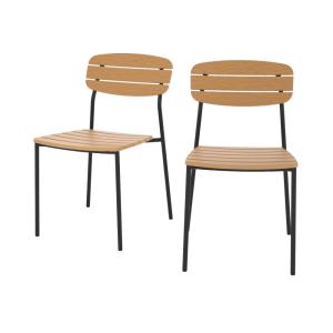 Set de 2 sillas de jardín de madera