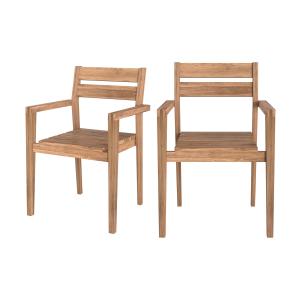 Set de 2 sillas de jardín en madera de teca