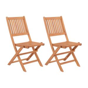 Set de 2 sillas de jardín Kate plegables de acacia natural…