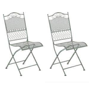 Set de 2 sillas para exterior plegables en Metal Verde anti…
