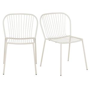 Set de 2 sillas para restaurantes de acero color crudo