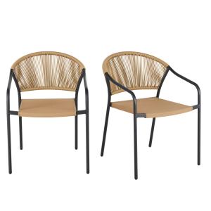 Set de 2 sillas para restaurantes de acero gris marengo y b…