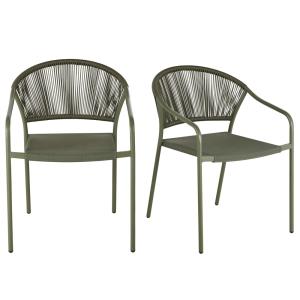Set de 2 sillas para restaurantes de acero, textileno y cue…