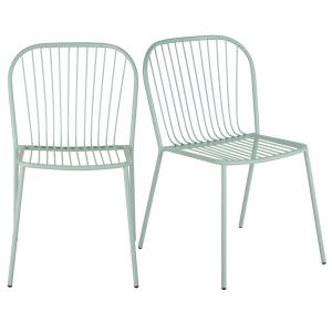 Set de 2 sillas para restaurantes de acero verde agua