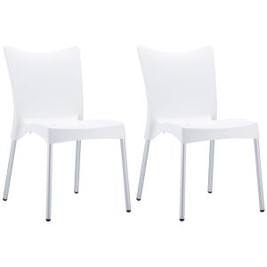 Set de 2 sillas robustas apilables en Plástico Blanco