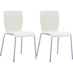 Set de 2 sillas robustas apilables en Plástico Crema