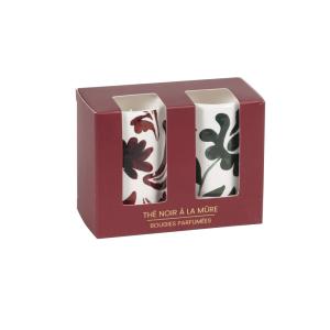 Set de 2 velas de Té negro a la mora en cerámica roja, ocre…
