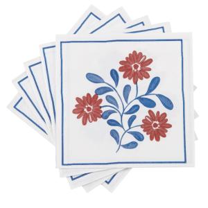 Set de 20 servilletas de flores multicolor