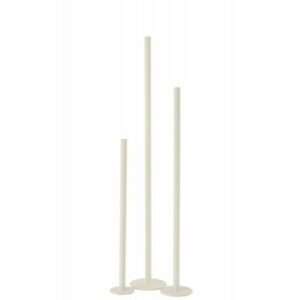Set de 3 candelabros alto moderno hierro opaco blanco alt.…