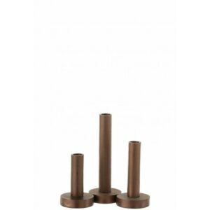 Set de 3 candelabros bajo moderno hierro opaque marron oscu…