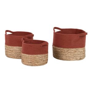 Set de 3 cestos marron de algodón 40/34/29x30/26/23x28/26/2…