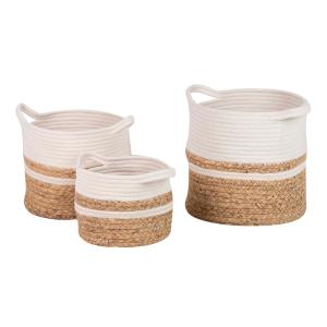 Set de 3 cestos natural de algodón 39/35/27x32/28/20x28/22/…