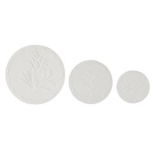 Set de 3 círculos cerámica blanca con relieve D 22,5/30/40…