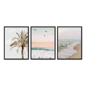 Set de 3 cuadros 230, marco negro, 50x70 cm