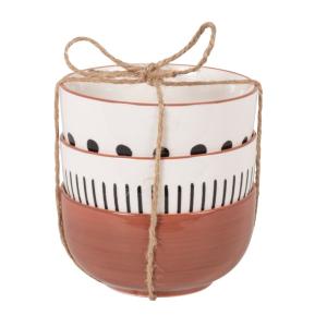 Set de 3 cuencos para aperitivos de cerámica blanca, negra…