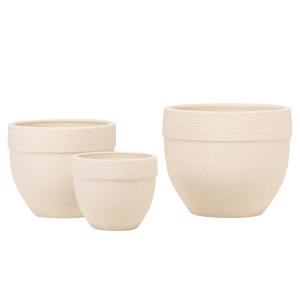 Set de 3 maceteros beige de cerámica 30 / 25 / 20x30 / 25 /…