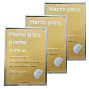 Set de 3 marcos, madera de ingeniería, marco plata, 50x70 c…