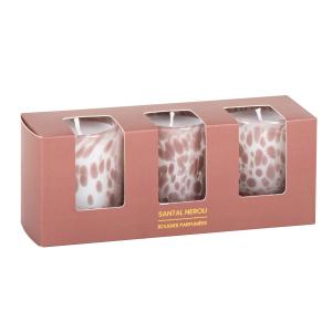 Set de 3 velas perfumadas en recipiente de vidrio moteado v…