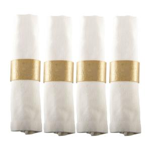 Set de 4 aros de servilletas ovalados dorados
