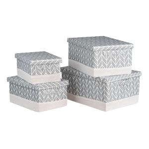 Set de 4 cajas gris de poliéster 40/36/32/28x30/26/22/19x20…