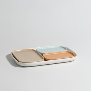 Set de 4 cuencos de aperitivo ovalados de cerámica