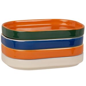 Set de 4 cuencos para aperitivos de cerámica multicolor