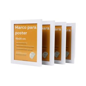 Set de 4 marcos, madera de ingeniería,  marcos blanco, 15x2…