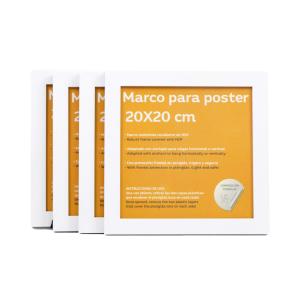 Set de 4 marcos, madera de ingeniería,  marcos blanco, 20x2…