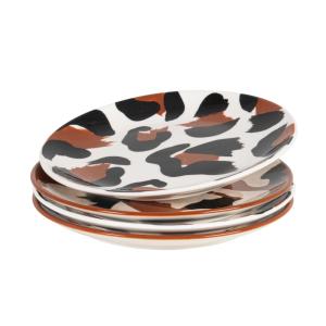 Set de 4 platos de postre de cerámica con estampado leopard…