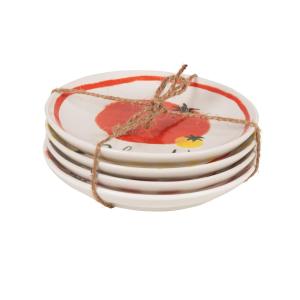 Set de 4 platos para tapas de cerámica blanco, verde, amari…