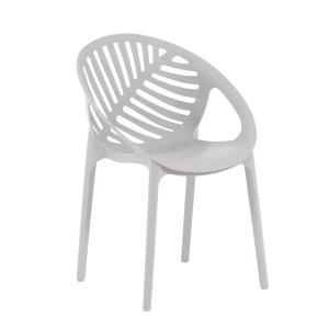 Set de 4 sillas apilables de resina reforzada grises