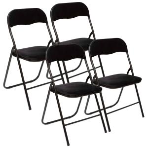 Set de 4 sillas de acero negro 44x52x73cm