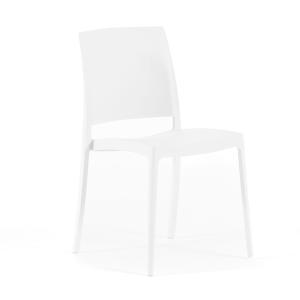 Set de 4 sillas de jardín apilables en resina blancas
