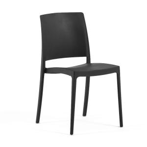Set de 4 sillas de jardín apilables en resina negras